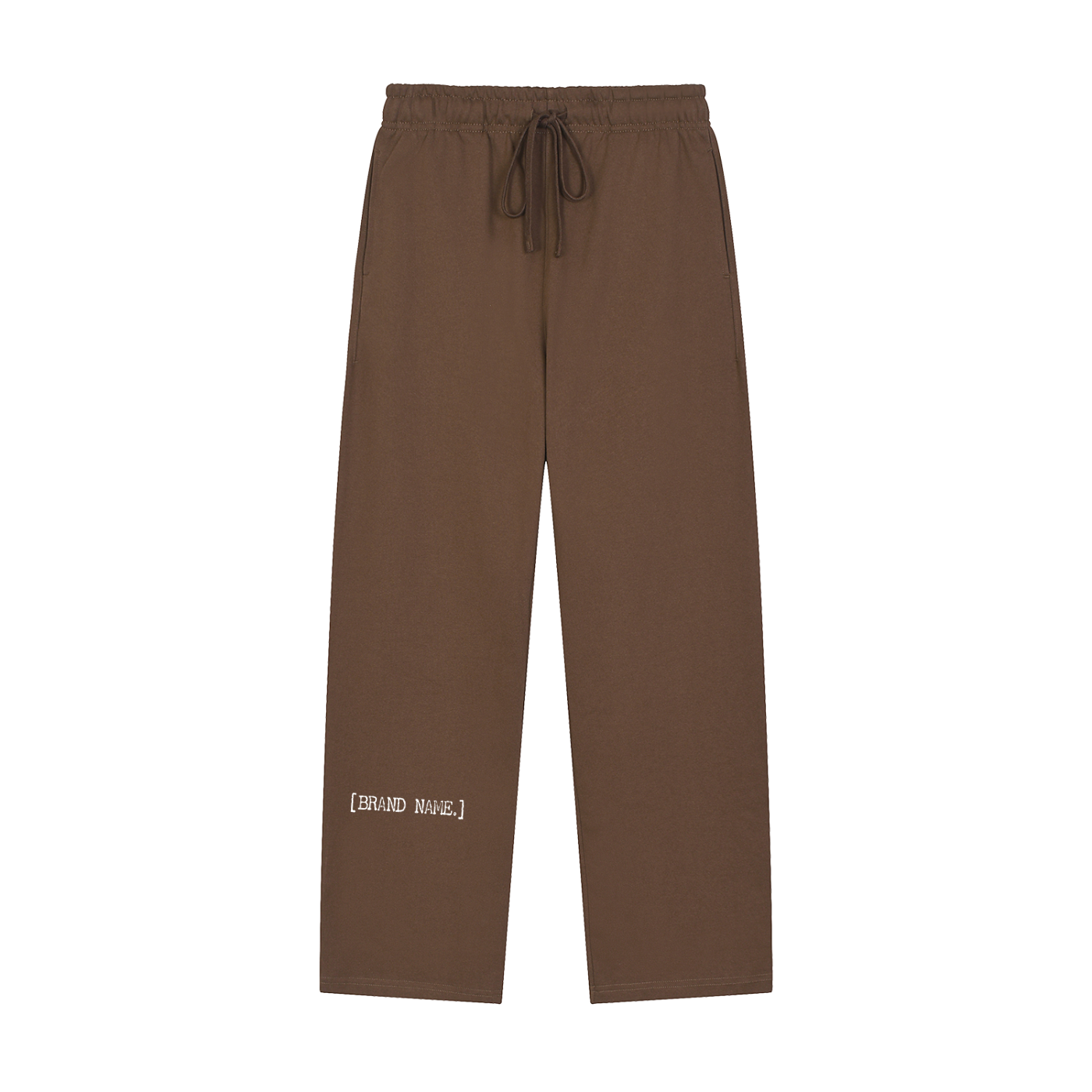 Solid Color Straight-Leg Sweatpants