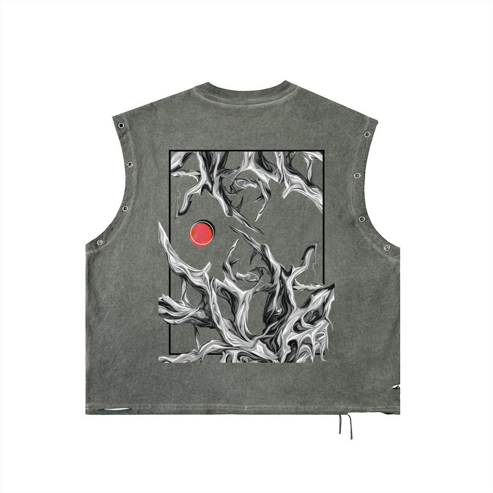Distressed Grommet Eyelet Tank Top